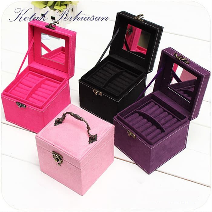 Igrosir 3 Layer Jewelry Box / Kotak Perhiasan / Penyimpanan Aksesoris / Anting