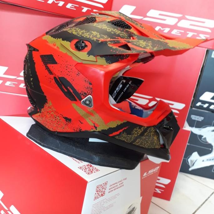 Helm Ls2 Mx470 Subverter Claw Matt Black Red Helm Cross Helm Trail