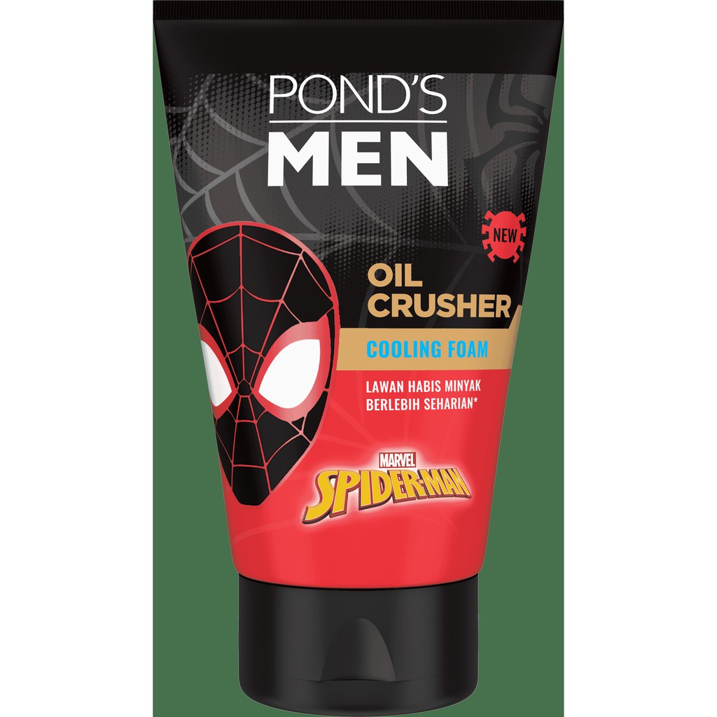 Ponds Men Facial Wash Acno Striker Scrub &amp; Oil Crusher Foam 100g Spiderman Edition