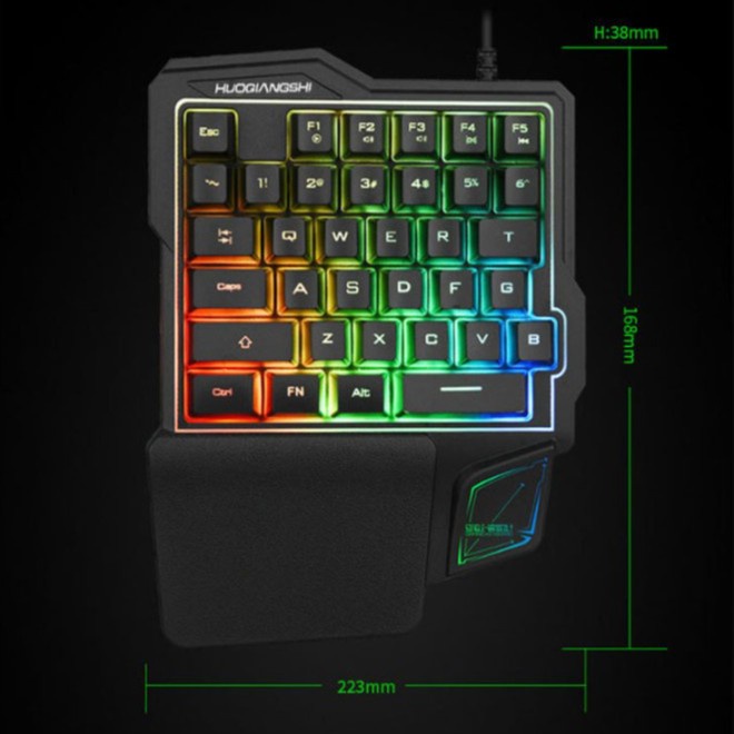 Trend-Single Hand Gaming Keyboard RGB 38 Keys - K108