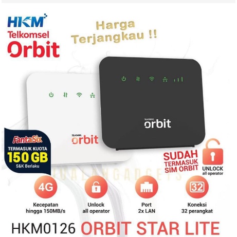 ITSTORE Modem Router HKM Orbit Star Lite HKM0126 Free Kouta 50GB Unlock