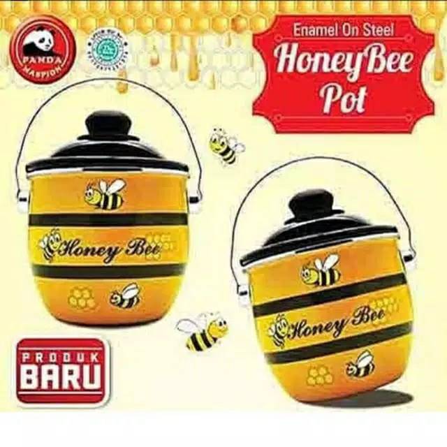 Maspion Panci Enamel Honey Bee Pot 16cm Motif Madu