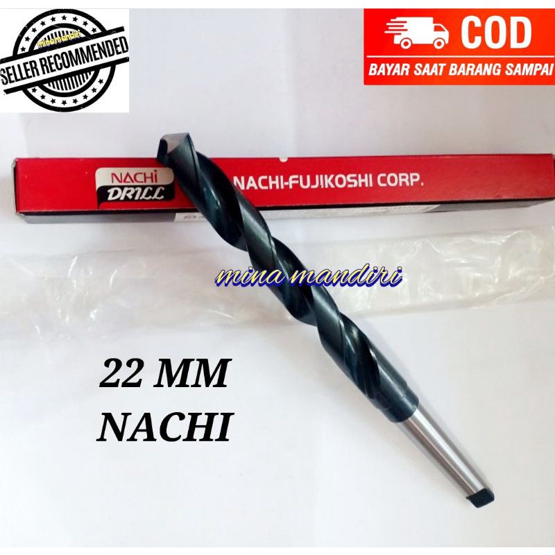 Nachi.Mata Bor.Mata bor besi hss 22mm NACHI taper shank mt2 baru