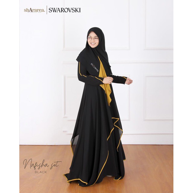 GAMIS NAFISHA SET BY SHARAREA/gamis dewasa/pakaian muslim wanita/baju muslim/setelan muslim/khimar