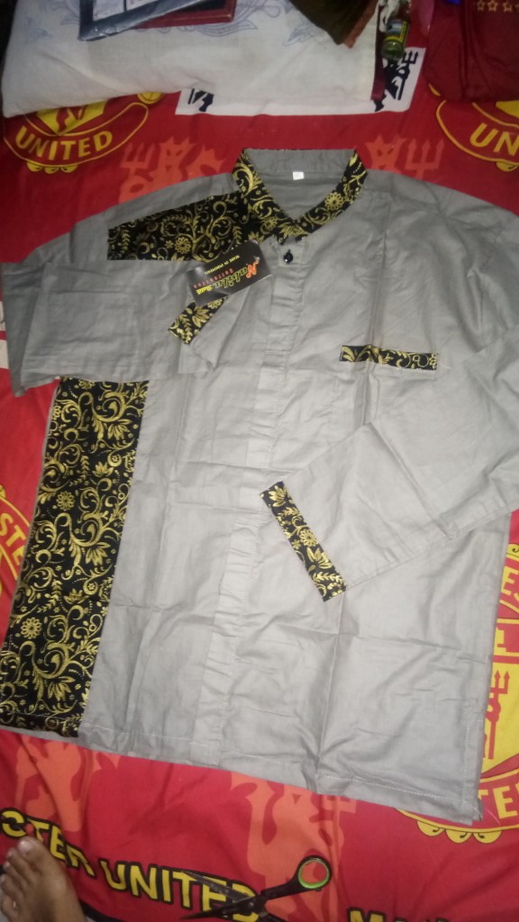 Koko Jumbo Motif Clurit Abu Koko Ukuran Super Big Size Koko Jumbo Bahan Katun Madinah Emboss Hq