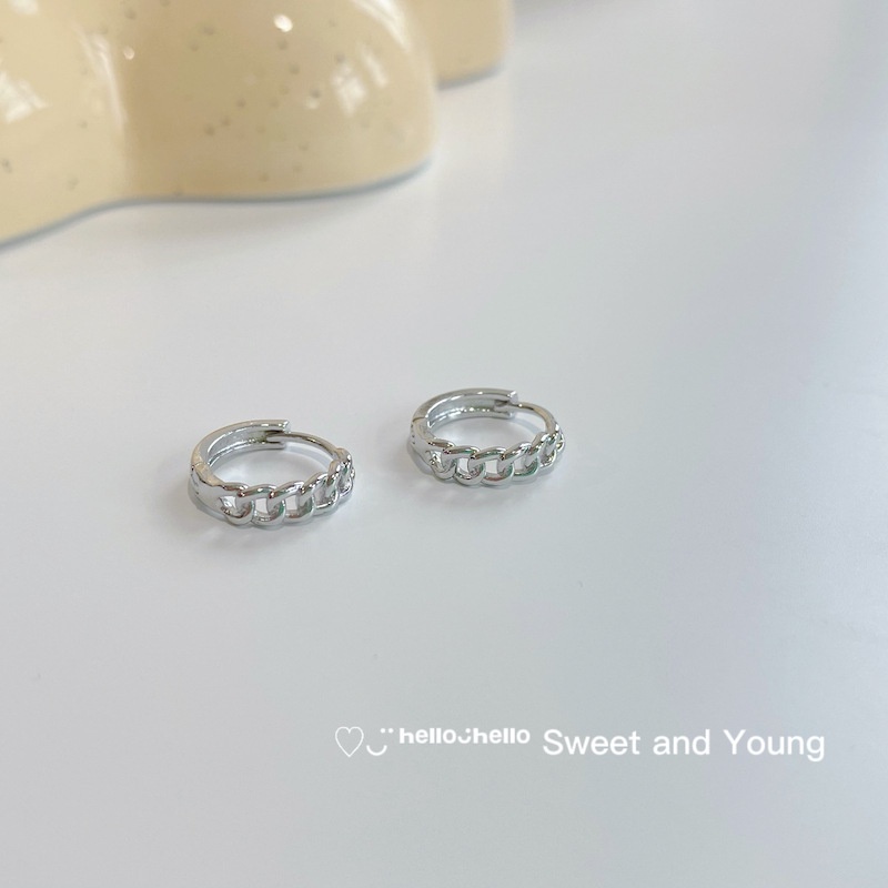 Anting Tusuk Gantung Bahan Sterling Silver 925 Desain Persegi / Bulat Gaya Simple / Retro Untuk Wanita