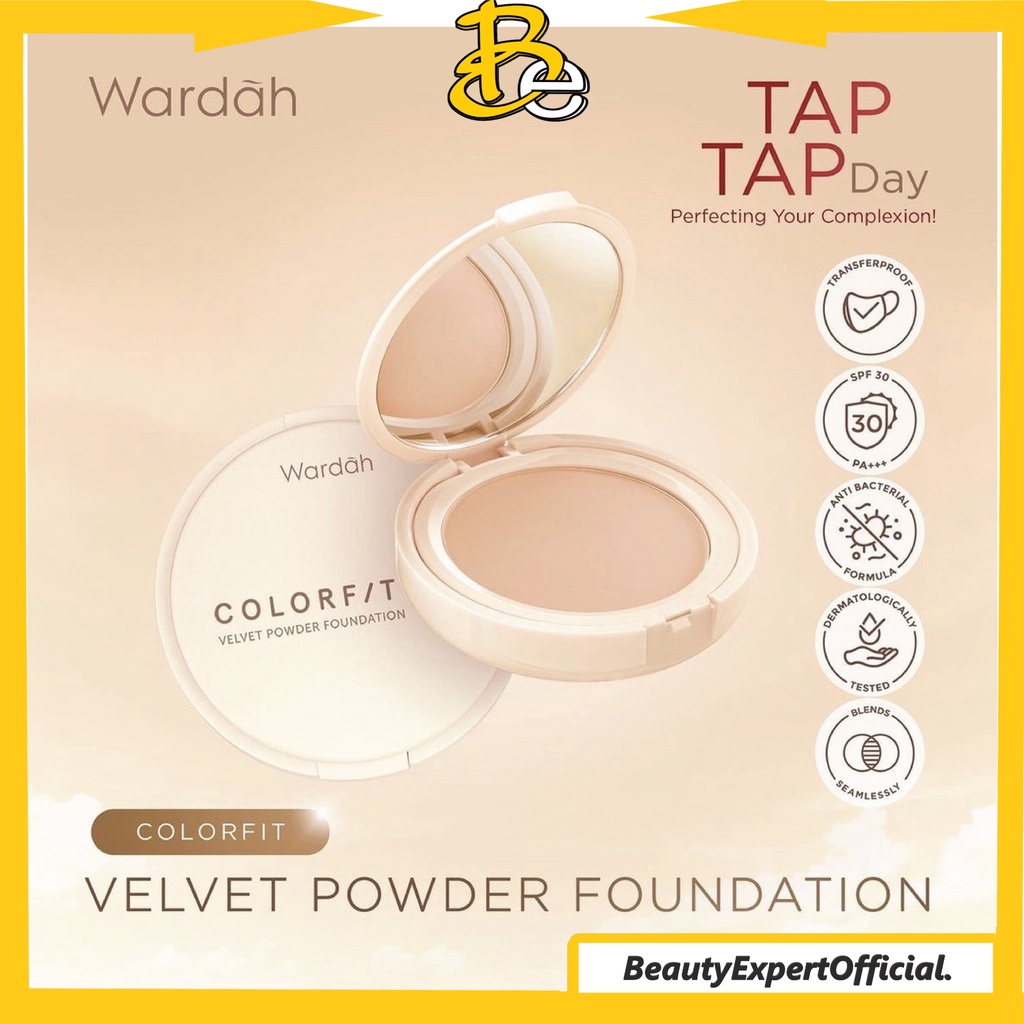 ⭐️ Beauty Expert ⭐️ Wardah Colorfit Velvet Powder Foundation - Bedak Matte FullSize &amp; Refill