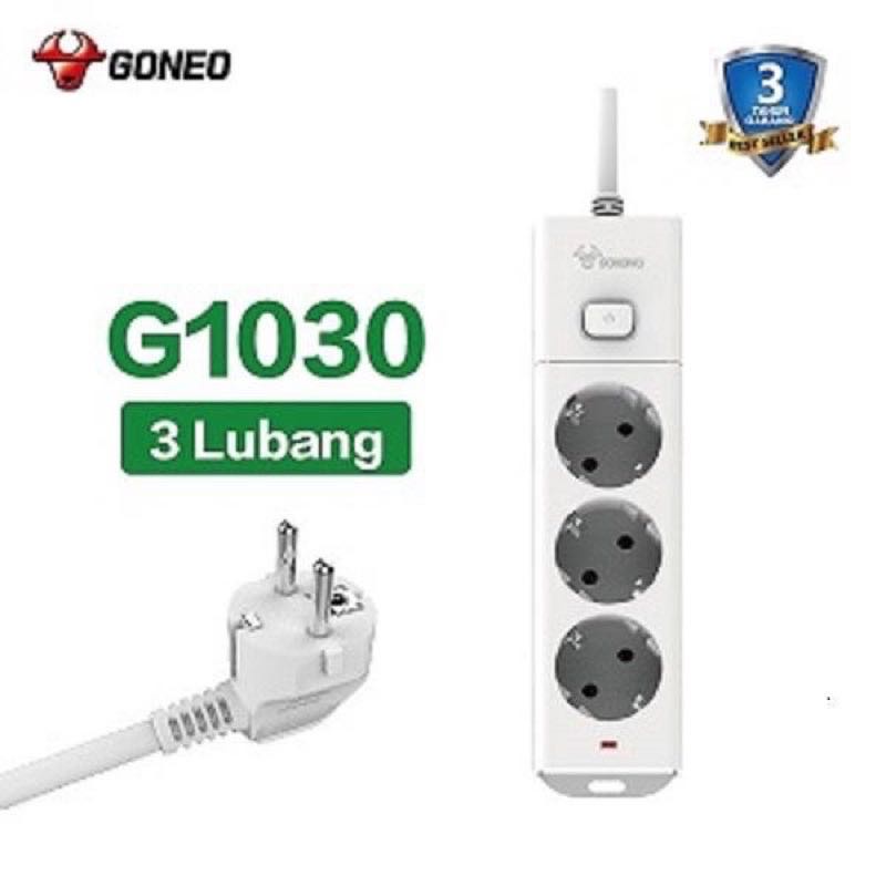 GONEO Stop Kontak/Power Strip 3 Lubang Colokan G1030 Dengan Kabel (1.5m / 3m / 5m) GONGNIU