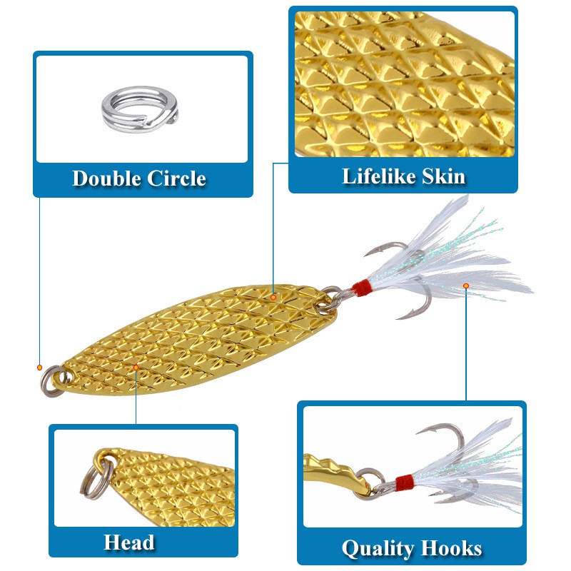 1Pcs Metal Sequin Spoon Umpan Pancing 5g 7g 10g 15g 20g Swimbait Fishing Lures Ikan Bass Bait Wobbler Tackle