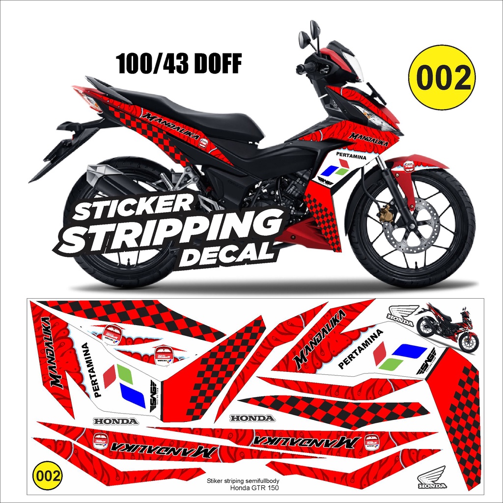 Sticker Decal Striping Honda Supra GTR 150 Variasi ARS03 Mandalika DOFF Semua Ready Packing Aman