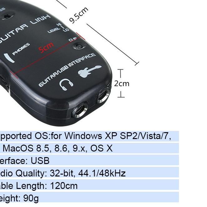 Guitar Link USB Interface Penghubung Komputer Android XP Soumd Card Effector