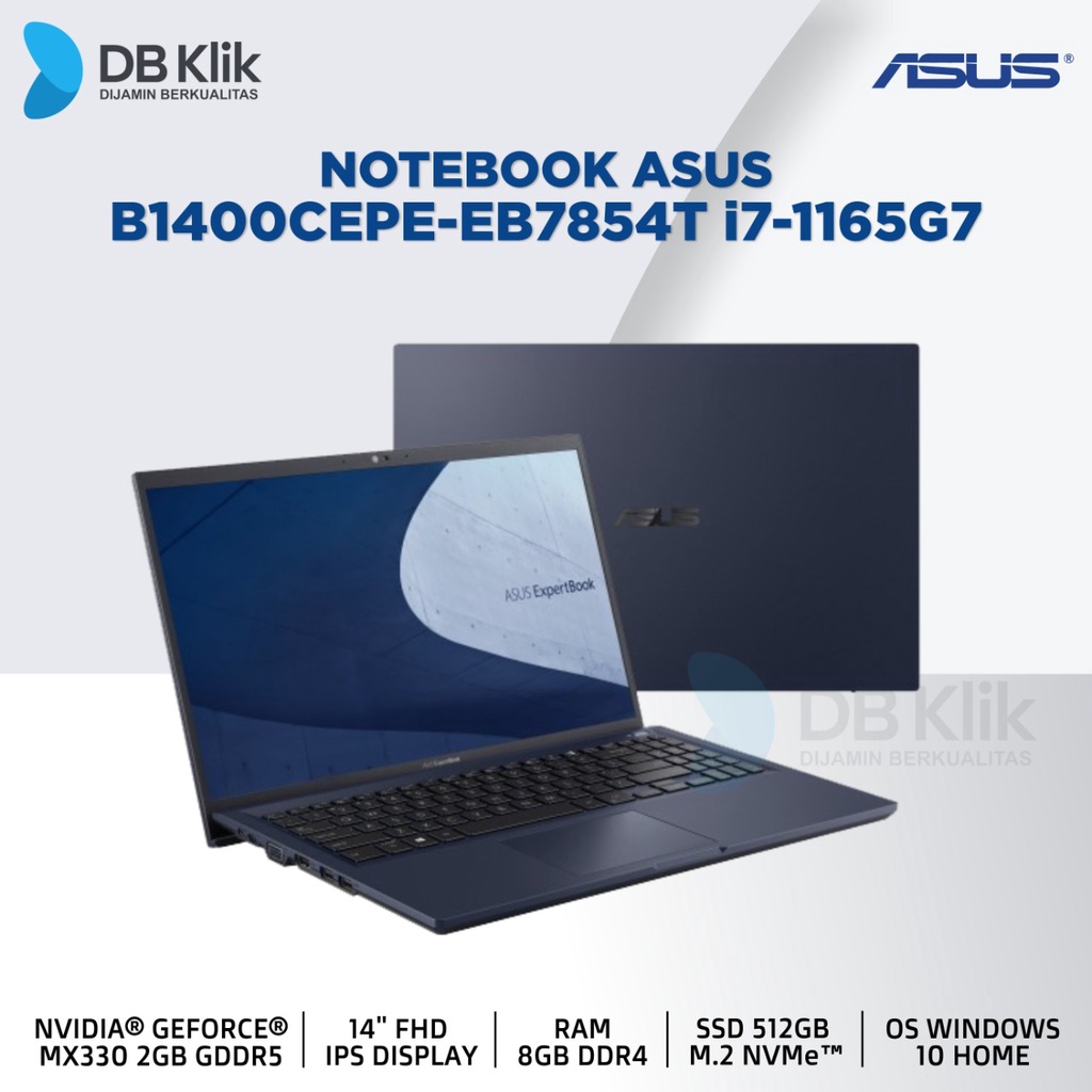 Notebook ASUS B1400CEPE-EB7854T i7-1165G7 8G 512GB MX330 NoDVD W10 14&quot;