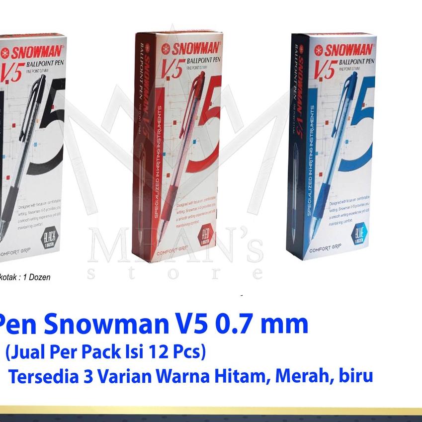 

NFG✶ Pulpen Snowman V5 / Ball Pen Cetek V5 0.7mm Hitam Merah Biru Harga Terjangkau