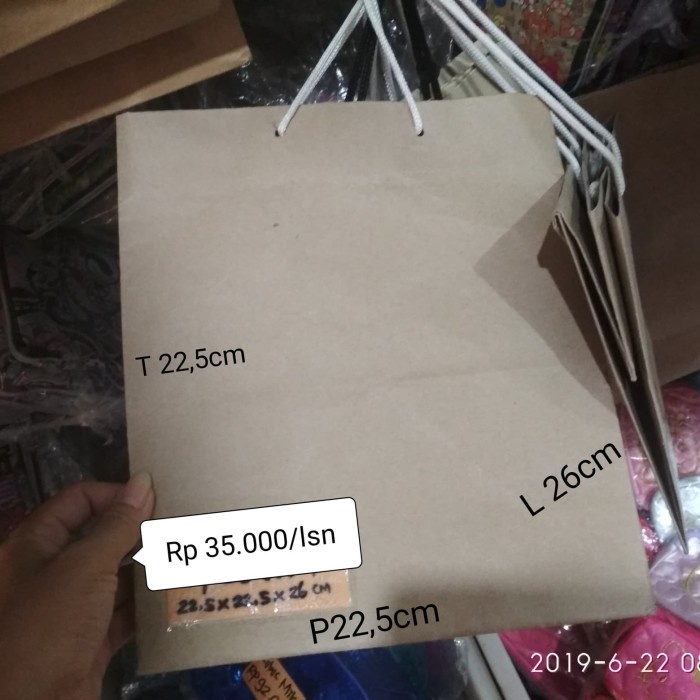 

✨ BISA COD ✨ PAPER BAG COKLAT 22,5*22,5*26CM