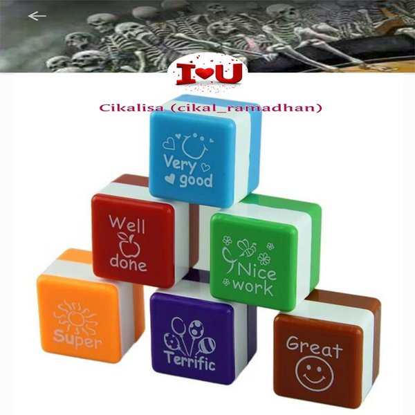 

terbatas DIY Teachers Stampers Self Inking Set6 Pcs Berkualitas