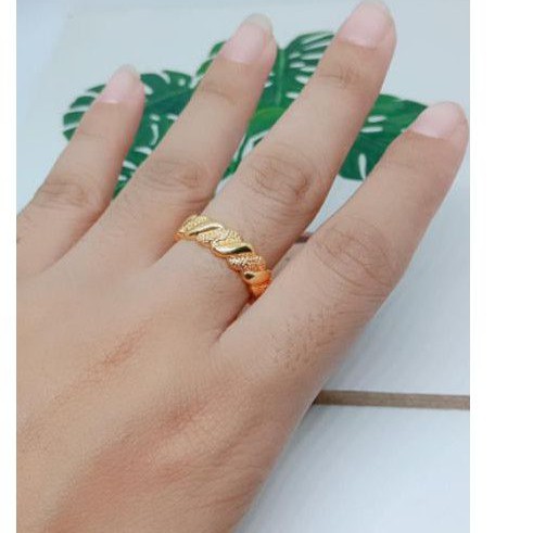 cincin simple motif ukir perhiasan wanita cincin