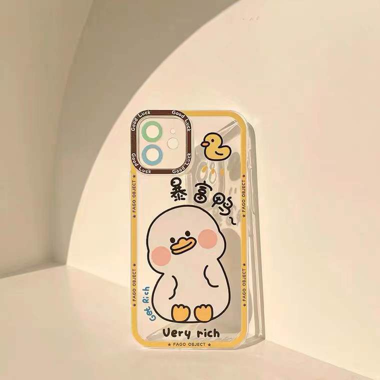 Soft Case Silikon TPU Motif Bebek Untuk IPhone 12 13 SE2020 6 6S 7 8 Plus X XS XR 11 Pro Max