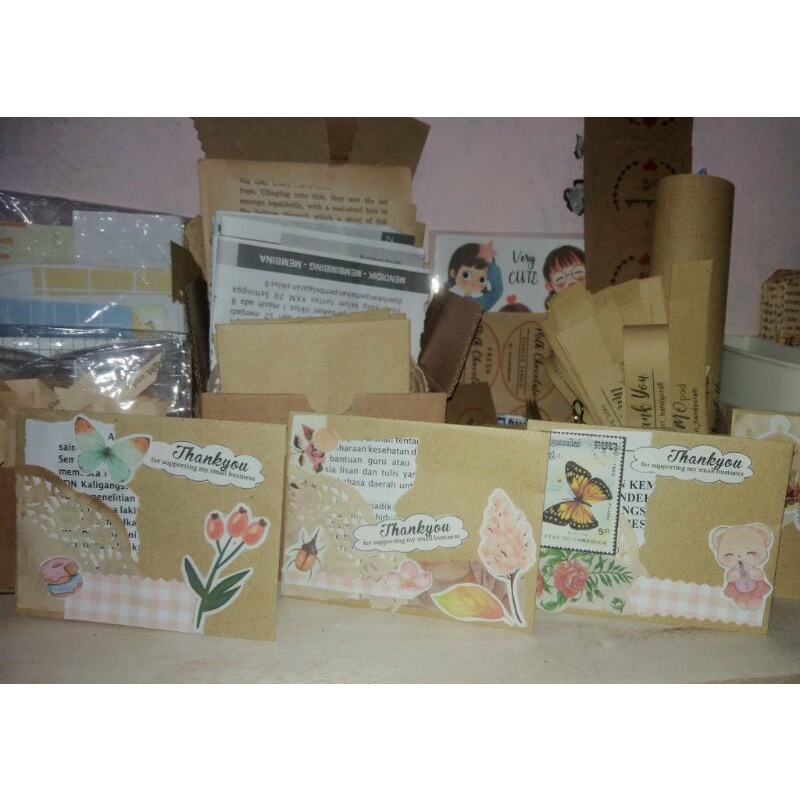 

amplop hias aesthetic/rustic/vintage random bisa request tulisan/ucapan