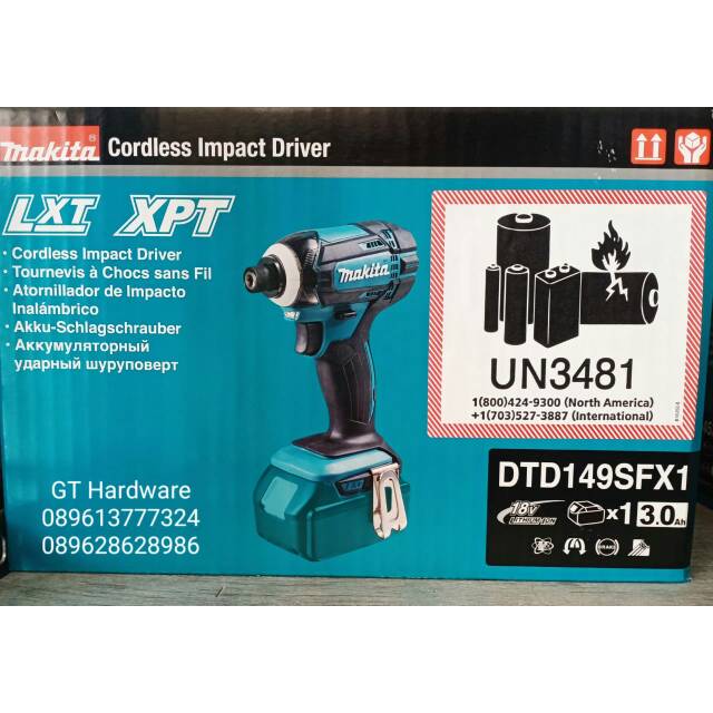Mesin Bor Batterai Makita DTD149SFX1 DTD 149 SFX1 DTD149 Cordless Impact Driver