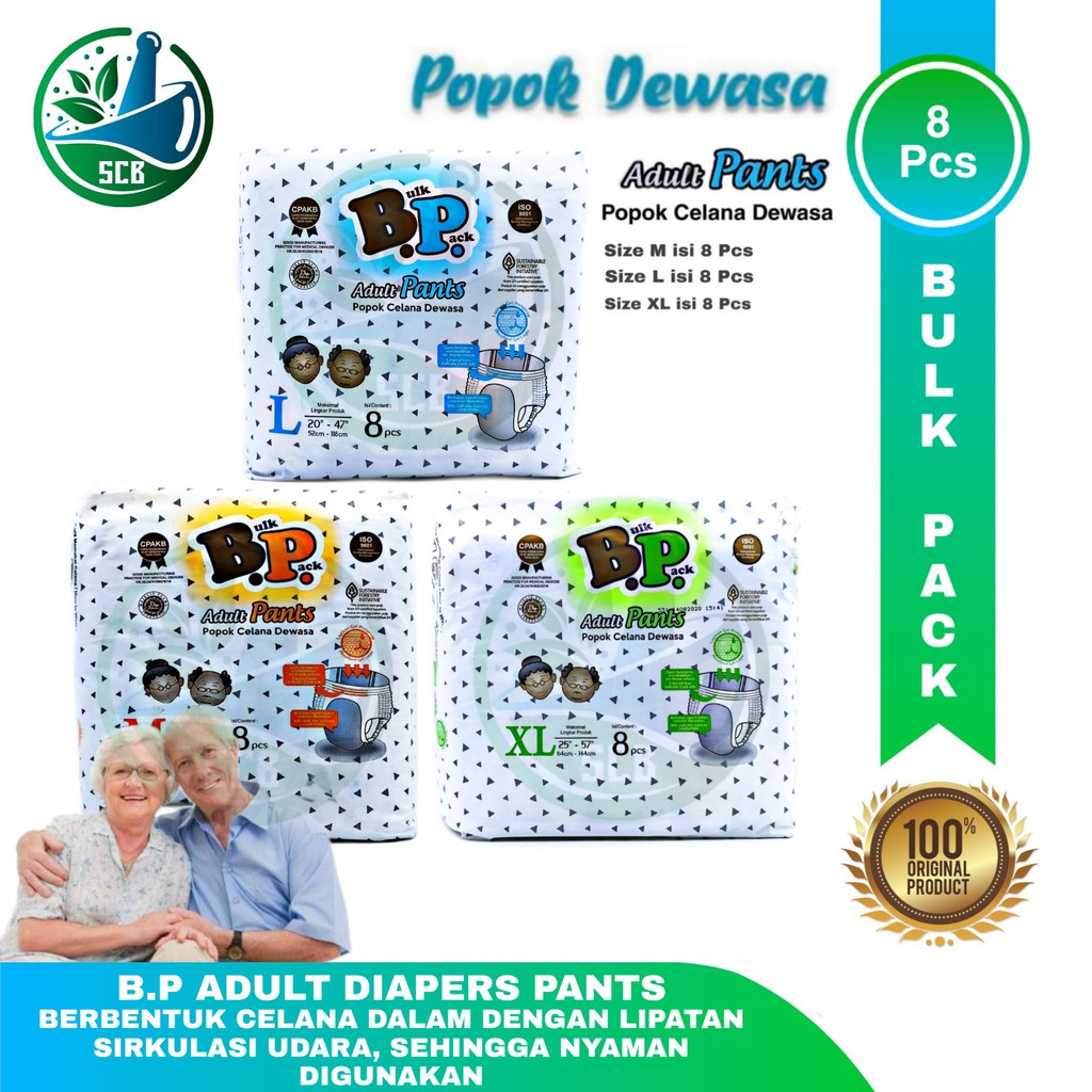 BP Adult Diapers Pants - Popok Celana Dewasa - All Varian