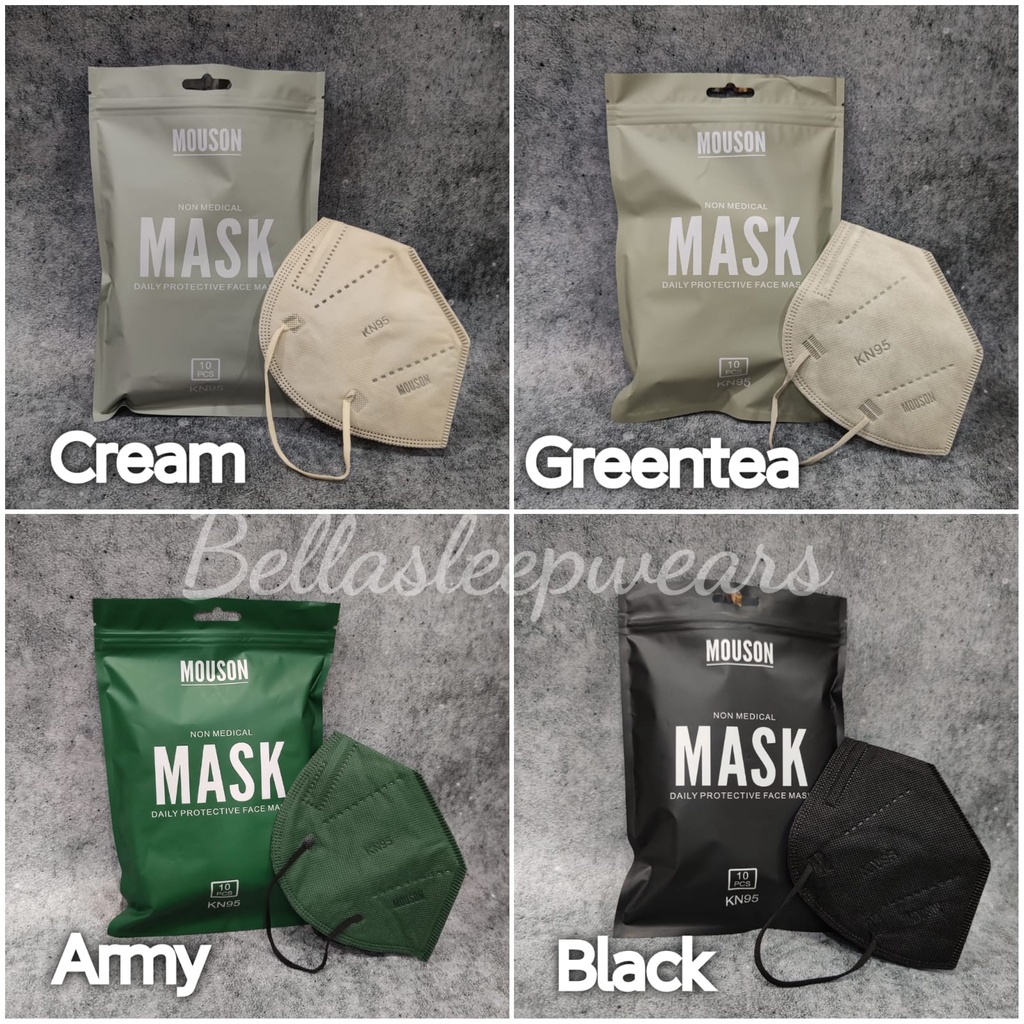 PER PACK 10 PC - MASKER KN95 5PLY MOUSON EMBOS 10 WARNA WARNI &amp; MIX