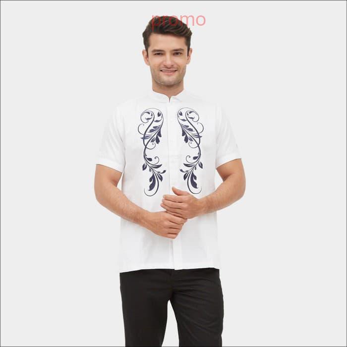 ORIGINAL YEGE KEMEJA BAJU KOKO Embroidered Solid Shirt 6003 - Putih- L