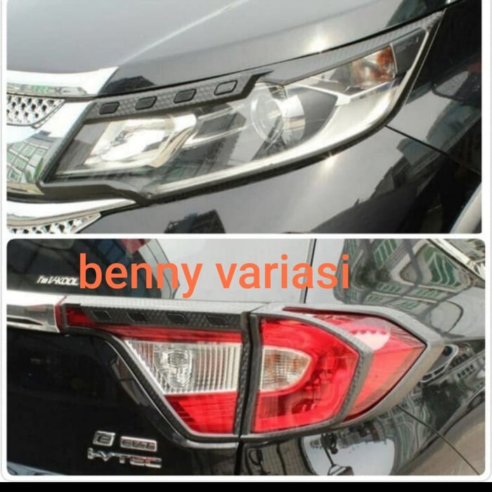 paket garnish garnis List Lampu Depan Belakang Hitam Carbon Honda BRV