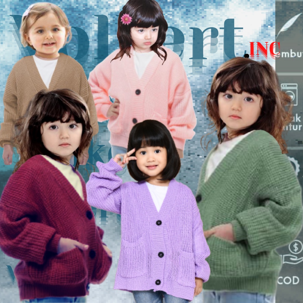 Cardigan Rajut Anak Perempuan Usia 2-10 Tahun Rajut Halus Premium / Cardigan Rajut Anak Perempuan