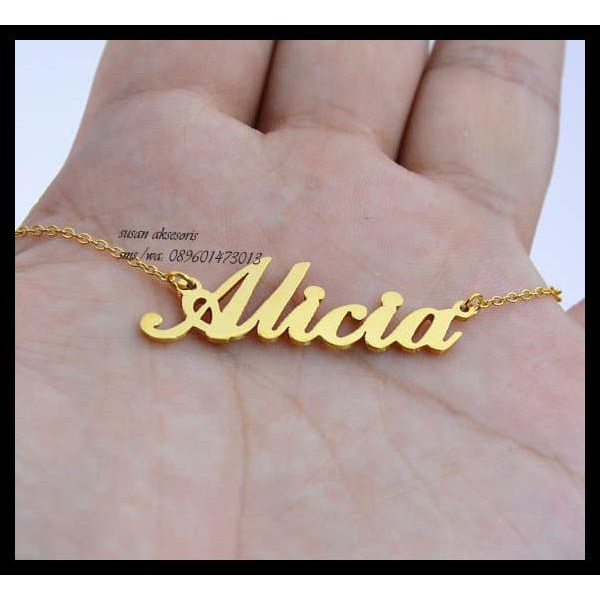 TERBARU kalung/liontin nama gold lapis emas asli 24 Karat bisa custom nama