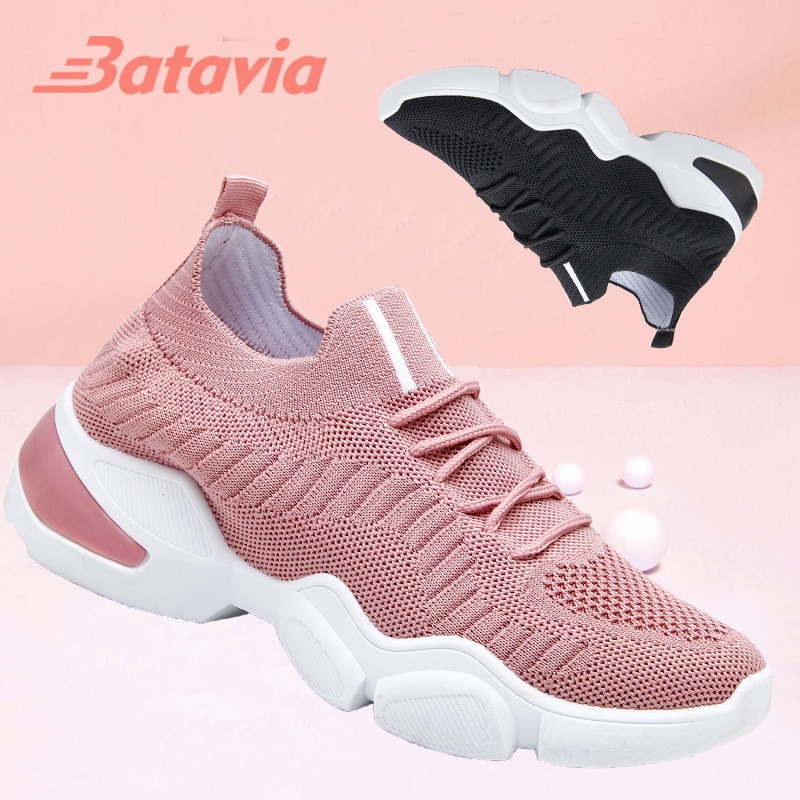 Batavia  Sepatu kanvas Sepatu olahraga impor premium perempuan terbaru rajut adem antislip antiaus sepatu lari anak perempuan A95 A84 A83