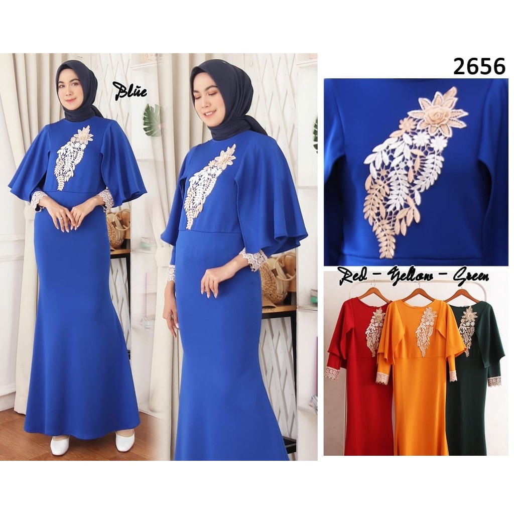 3G style #2656 , gamis duyung, scuba import premium tangan panjang