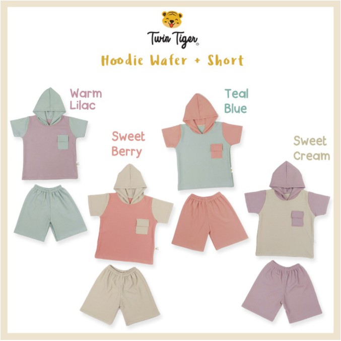 Twin Tiger Hoodie / Lala Wafer Set 0-5 Tahun Setelan Anak Kekinian Lucu Murah CBKS