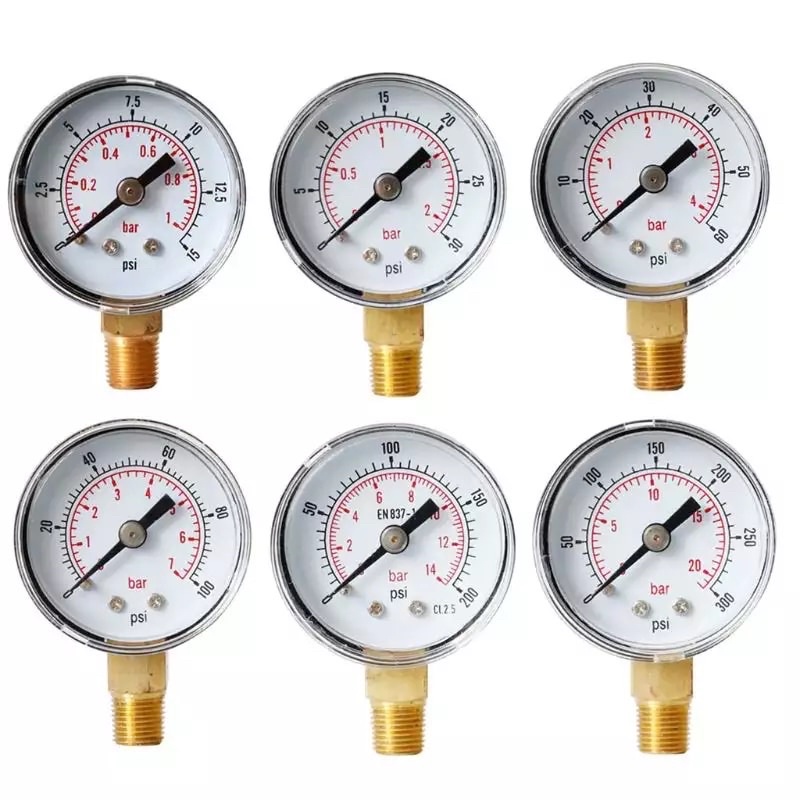 Pressure Gauge / Manometer 1/4/6/10/16 Bar Diameter 40mm 1/4&quot; Inc