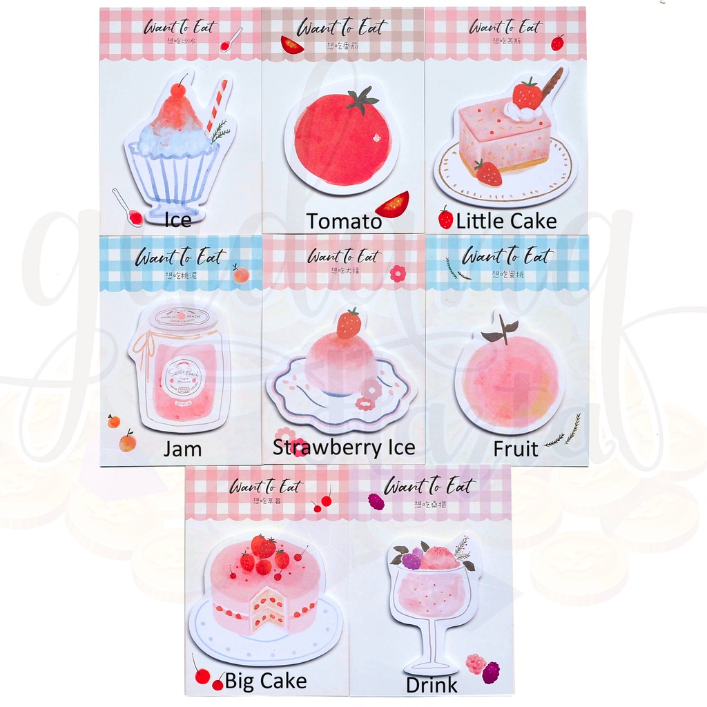 Sticky Notes Want to Eat Ice Cream Cake Lucu Unik Memo Note GH 301282