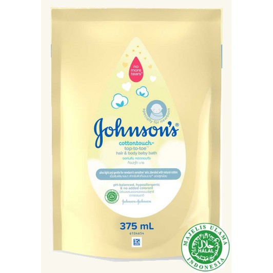 Johnson's Baby Hair &amp; Body Wash Cotton Touch Top To Toe 375 ml - Johnsons Sabun Mandi Bayi 375ml