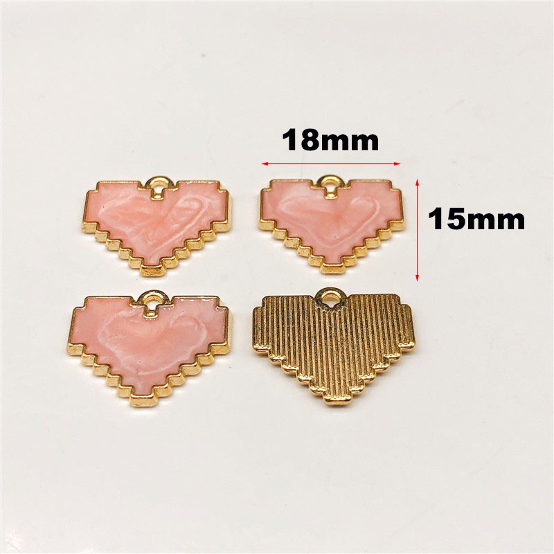 4pcs Liontin Enamel Bentuk Hati Bahan Zinc Alloy Untuk Membuat Perhiasan