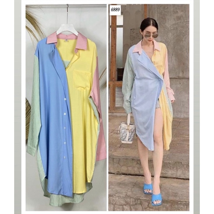 long tunik rainbow premium import