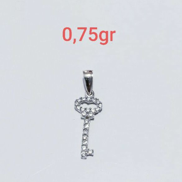 liontin kunci emas putih kadar 75%