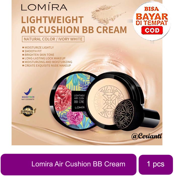 [CUSHION BB CREAM] [BPOM] LOMIRA LIGHTWEIGHT AIR CUSHION BB CREAM | IVORY WHITE | NATURAL LOOK