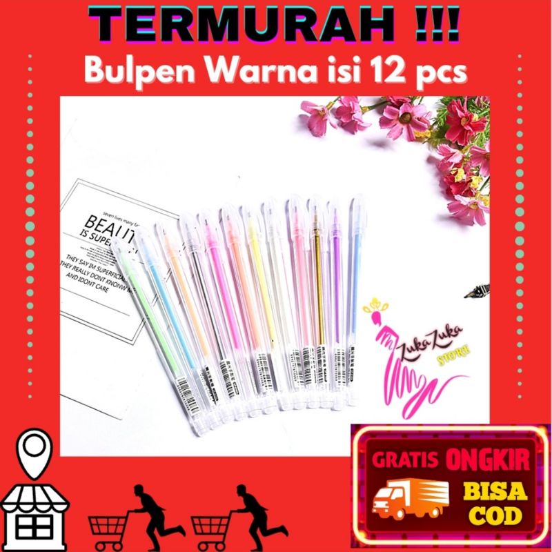 

[isi 12] Bulpen Warna Pena Gel Dekor Catatan / Coloring Pen / Pulpen Pensil Warna / Alat Tulis Korea / Korea Stationary