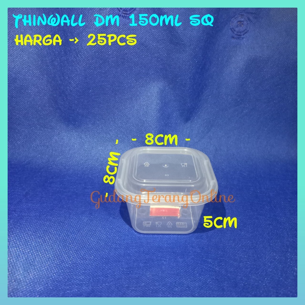 Thinwall food container 150ml kotak SQ/ Cup salad 150ml / Cup puding / Dessert box