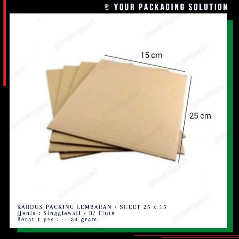 

Sheet Packing • 25x15cm • Karton/ Kardus Lembaran.