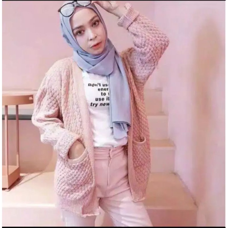 KARDYGAN POPCORN RAJUT PREMIUM M to Xl