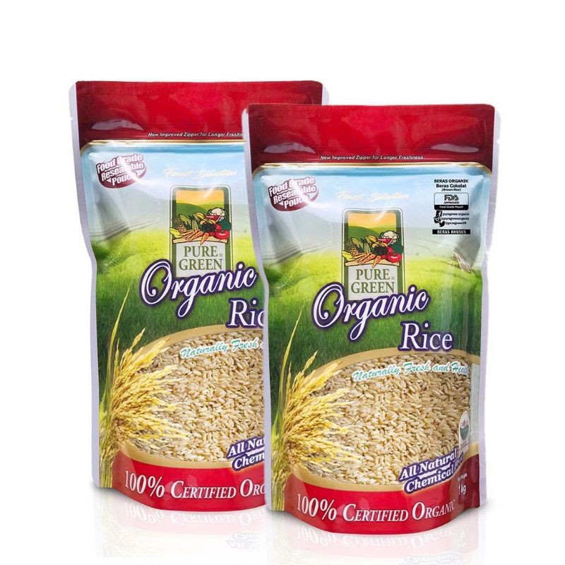 

Puregreen Organic Rice Beras Coklat (Brown Rice) Paket 2 x 1 kg