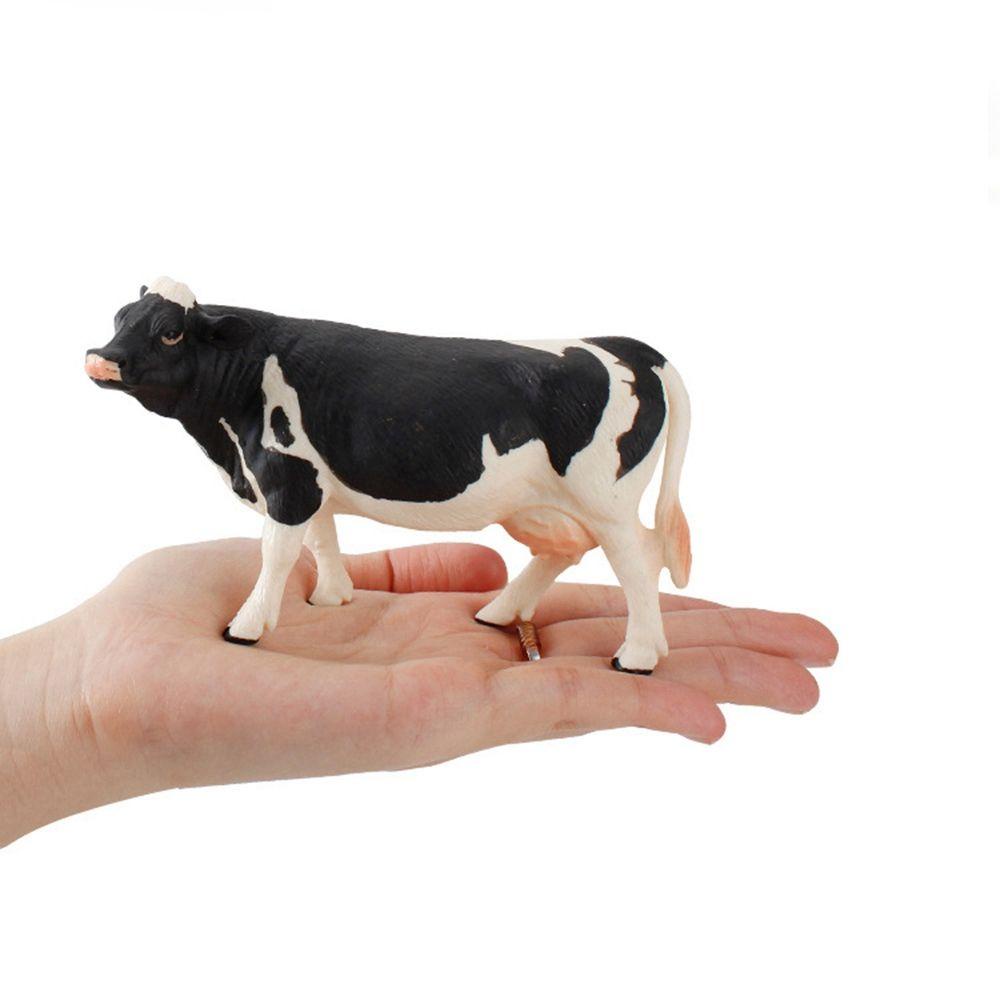 Rebuy Patung Hewan Realistis Zoo Farm Desktop Ornamen Action Figure Untuk Anak Bayi Simulasi Sapi Model Sapi