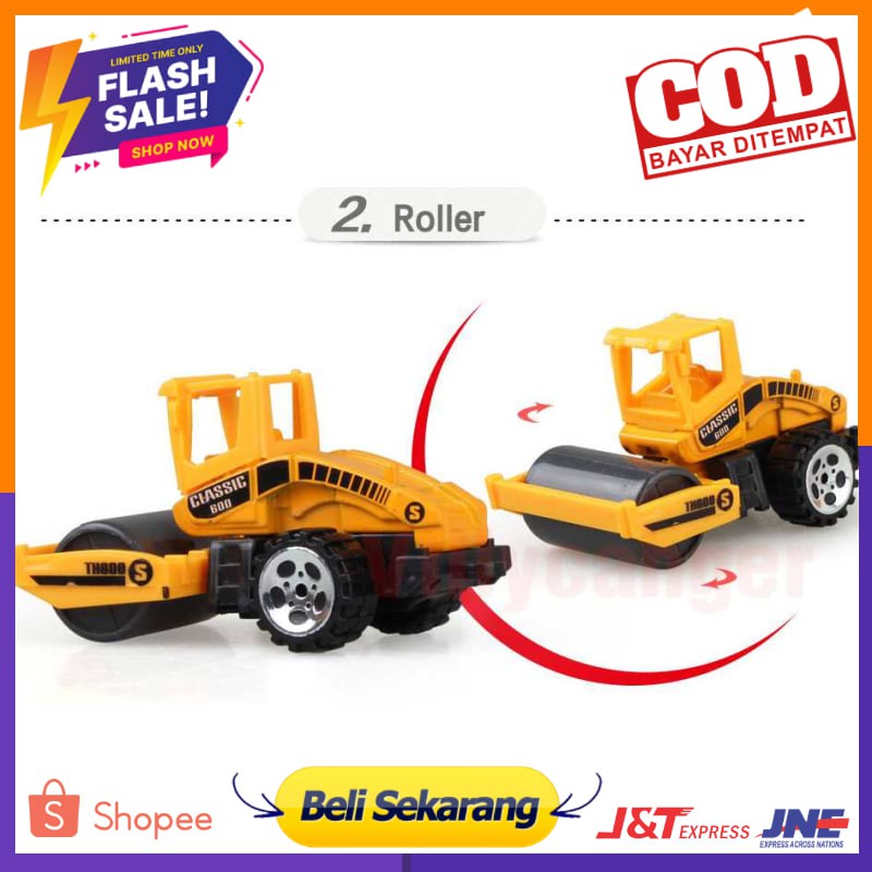 Mainan Anak Mobil-Mobilan Truck Konstruksi Diecast isi 6PCS / Mainan Mobil Truck- CP1073