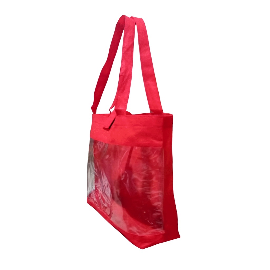 Tas Godie Bag Murah Transfaran Spunbond Custom 30x40x10 Tote Bag Bening Sofenir Pernikahan Pengajian Souvenir Ulang Tahun Anak Murah Grosir