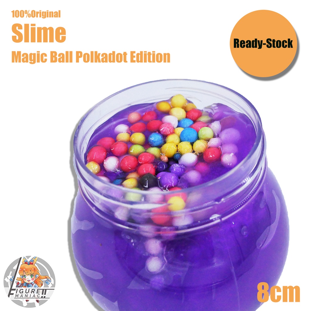 Mainan Anak - Slime Glitter Polkadot Magic Ball Edition Premium Import 8 cm