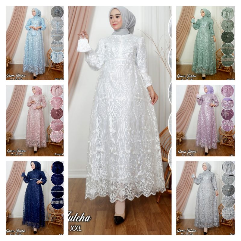 Real pict Gamis modern julaiha lefi / gamis busui / gamis jumbo / gamis pesta / gamis lebaran / gami
