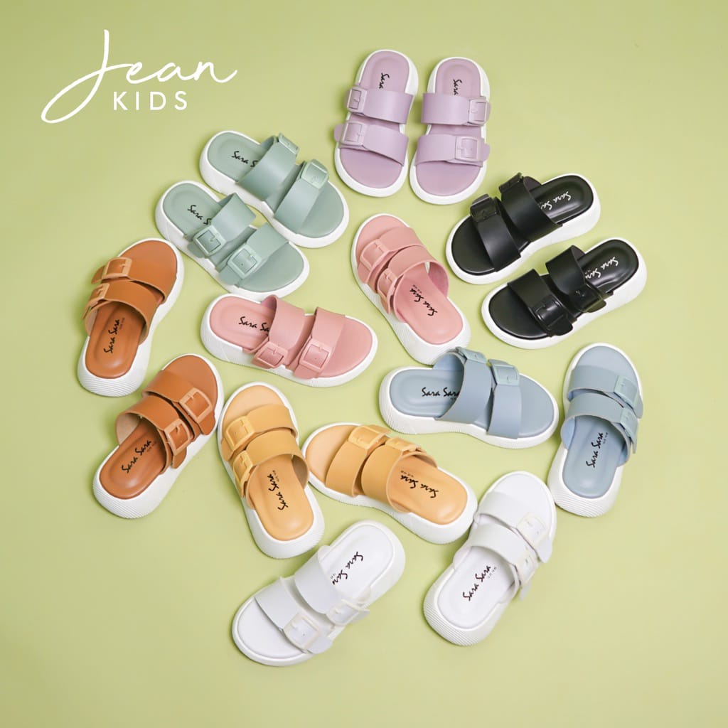 Sara Sara JEAN KIDS 31-35 Sandal wanita casual sandal slop kekinian model ban dua sendal cewe casual dan formal